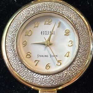 Ecclissi 925 Solid Sterling Silver Watch Gorgeous Bezel New Battery!!!